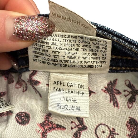 Diesel Dark Wash 008AA Stretch Clushy Back Zipper Low Rise Skinny Jeans size 29 - Picture 10 of 16